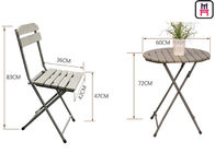 Plastic Wood Folding Patio Dining Table And Chairs , All Weather Garden Furniture