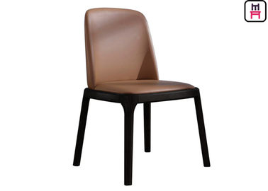 kaufen Ohne Arme hölzerne schwarze lederne Küchen-Stühle, elegante helle Holz-Esszimmer-Stühle online manufacture