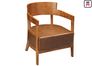 kaufen Festes Holz-Schwarz-Brown-Ledersessel, einzelnes hölzernes Rahmen-Sofa mit dem enormen Arm online manufacture