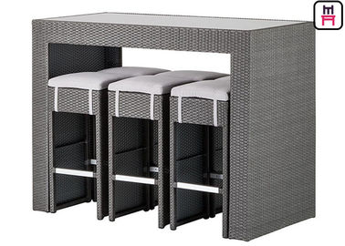 kaufen 4-8 Menschen Stangen-Höhen-speisende Satz im Freien, Barhocker im Freien und Tabellen-Satz online manufacture