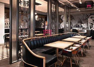 kaufen Fester hölzerner L-förmiger Restaurant-Stand, französische Art Luxusbanquette-Bank-Sitzplatz-Speisen online manufacture