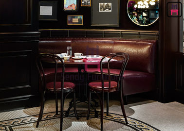 kaufen Ledernes Café-Bank-Restaurant-Sofa gesetzter kundenspezifischer runder Banquette für das fünf Anfangshotel online manufacture