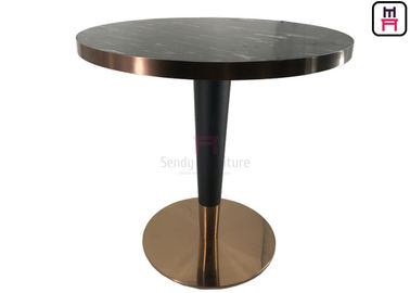kaufen Schwarzer natürlicher Marmor mit goldenes Naht-elegantes Restaurant-Speisetische Gapless online manufacture