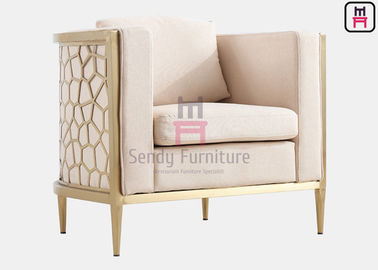 kaufen Elfenbein-Lederpolster-einzelner Sofa-Stuhl mit dem Edelstahl geschnitzt ausgehöhlt - gestalten Sie heraus online manufacture