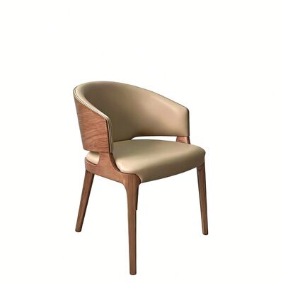 kaufen Anpassbarer Holzrestaurantstuhl mit massivem weißem Ascheholz und Premium-Falschleder für elegante Speisesale online manufacture