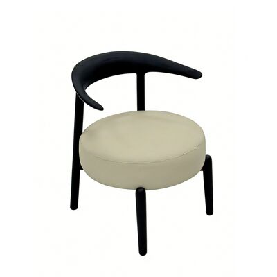 kaufen Moderne ergonomische Esstischstuhl aus Eschenholz, armlose geschwungene Rückenlehne, dicke Plüschpolsterung, Massivholz-Restaurantstuhl für den privaten und gewerblichen Gebrauch, schwarze Oberfläche online manufacture