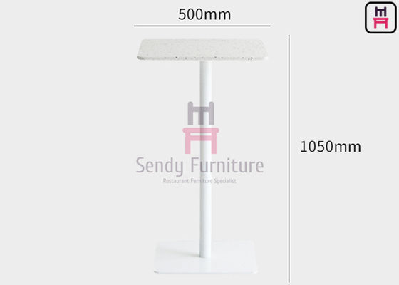 kaufen Quadrat-Restaurant-Bartische Soem-ODM-Pulver-Beschichtungs-Stahlbar des terrazzo-H105cm online manufacture
