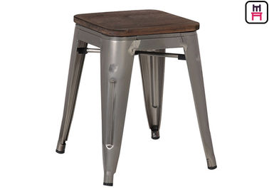 Kundenspezifischer Farbe-Tolix-Art-Barhocker, Kaffeestube Tolix-Stuhl hölzernes Seat