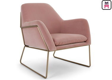 Samt-Edelstahl-Basis-einzelne Sofa-Stuhl-Goldbasis-gemütlicher Arm-Hotel-Lobby-Sofa-Stuhl