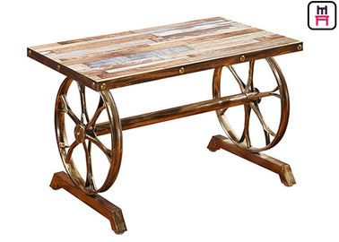 4ft*2ft Sperrholz-/Roheisen-Tabellen-Basis-industrieller Art-Couchtisch mit Rad-Entwurf