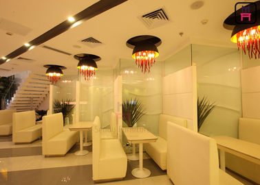 Moderne Art-Schnellrestaurant-Stand-Sitzplatz-Edelstahl-Basis/einfaches Leder