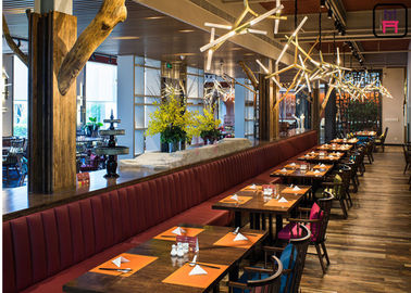 Geraden überziehen Restaurant-Wand-Bank-Sitzplatz-Sondergröße-/Farbstand-Sofa mit Leder