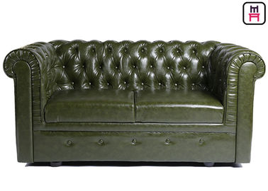 Brown-Leder-Hotel-Lobby-Stand-Sofa-Sitzplätze mit Chesterfield-Knopf-Kupfer Pin-Dekor