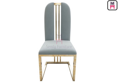 Goldenes Hoch-hinterer speisender Stuhl-Samt Seat W48 * D42 Rose * H103cm ohne Arm