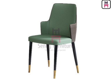 Grüne Farböko-leder polsterte Hotel-Restaurant-Stühle mit den festes Holz-Beinen
