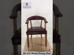 Rustikaler InnenLederstuhl Browns/starkes Eichen-Holz, das Stuhl mit Armlehne speist